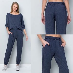 Wasabi + Mint rolled joggers